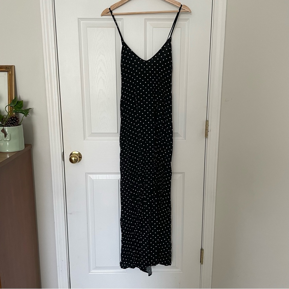 Old Navy Black Polka Dot Slip Dress